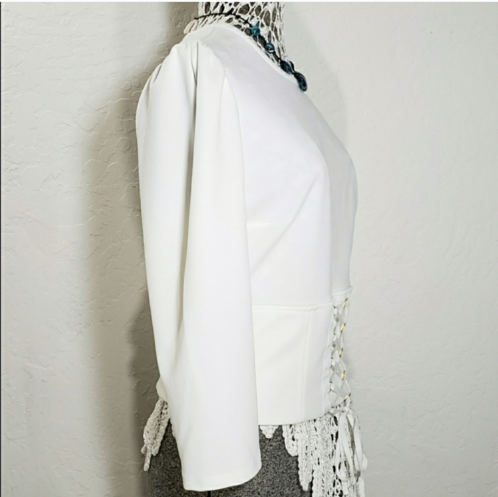 Express Laceup Crop Waist Dress Top - Picture 2 of 4